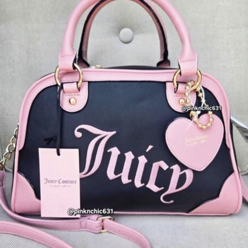 Juicy Couture Black and Pink Satchel